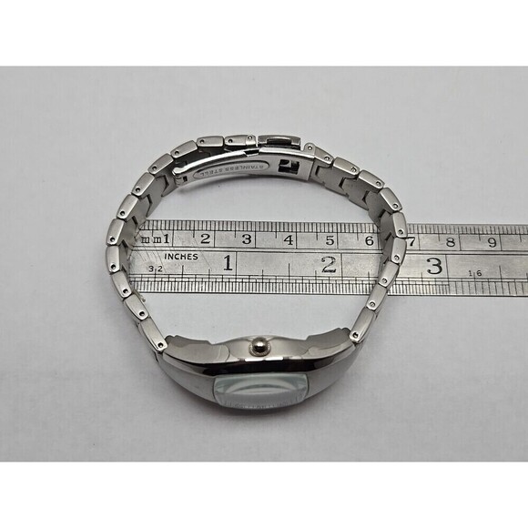 Tomax IBM Womens Quartz Watch Silvertone Tonneau White Dial Bracelet New Battery
